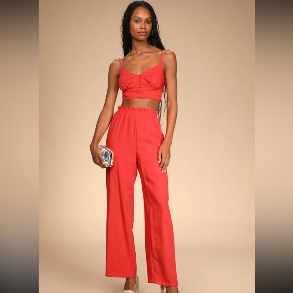 NWOT Lulus Two Piece Wide Leg Jumpsuit XS - Picture 1 of 6